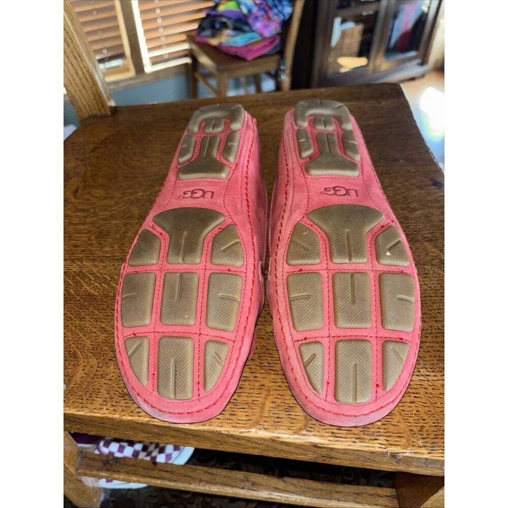 UGG Dempsey Driving Shoes Leather Loafers Red Women Size 8 Slippers Sandals - Picture 8 of 8